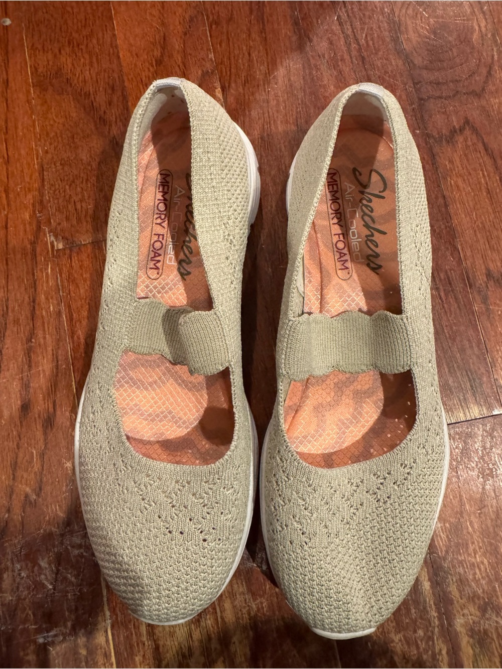 Skechers Women’s Knit Mary Jane Slip-On in Sage Green